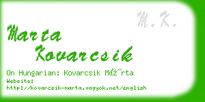 marta kovarcsik business card